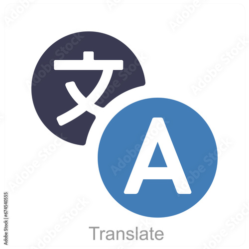 Translate and interpreter icon concept