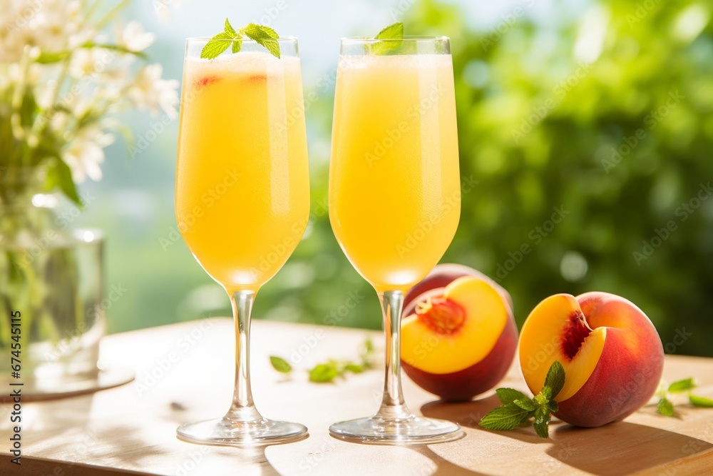 Summertime Peach Mimosas and Bellinis