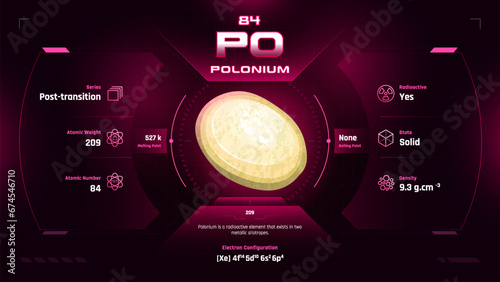 Polonium Parodic Table Element 84-Fascinating Facts and Valuable Insights-Infographic vector illustration design