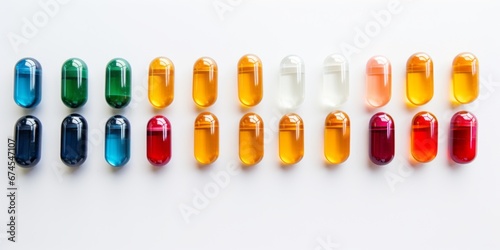 Pills and capsules on white background  AI generated
