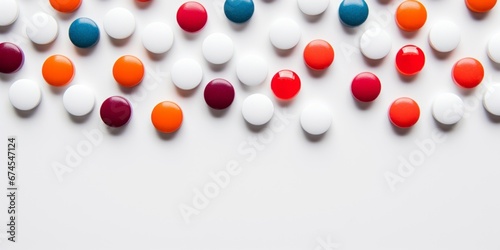 Pills on white background  AI generated