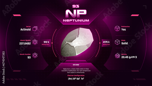 Neptunium Parodic Table Element 93-Fascinating Facts and Valuable Insights-Infographic vector illustration design