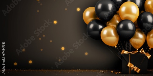 golden and black balloons  AI generated