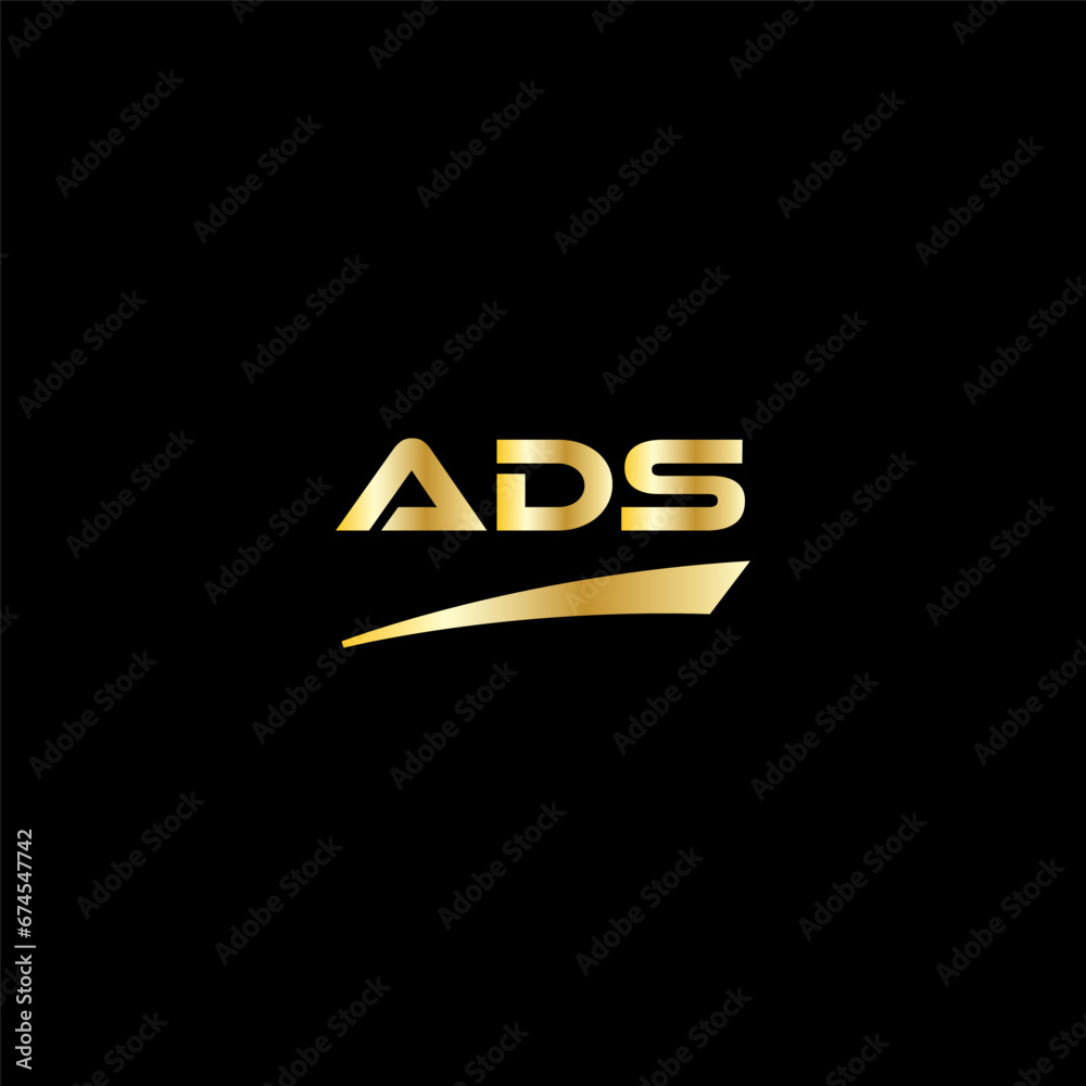 ADS initial letter logo on black background with gold color. modern font, minimal, 3 letter logo, clean, eps file for website, business, corporate company. Modern logo templet in illustrator. ADS initial letter logo on black background with gold color. modern font, minimal, 3 letter logo, clean, eps file for website, business, corporate company. Modern logo templet in illustrator.