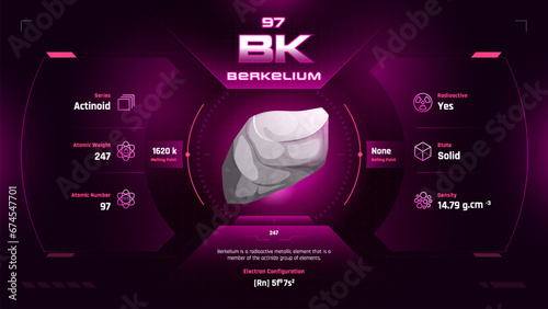 Berkelium Parodic Table Element 97-Fascinating Facts and Valuable Insights-Infographic vector illustration design