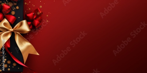 Red christmas background, AI generated