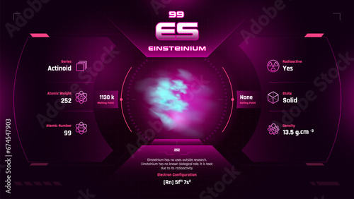 Einsteinium Parodic Table Element 99-Fascinating Facts and Valuable Insights-Infographic vector illustration design
