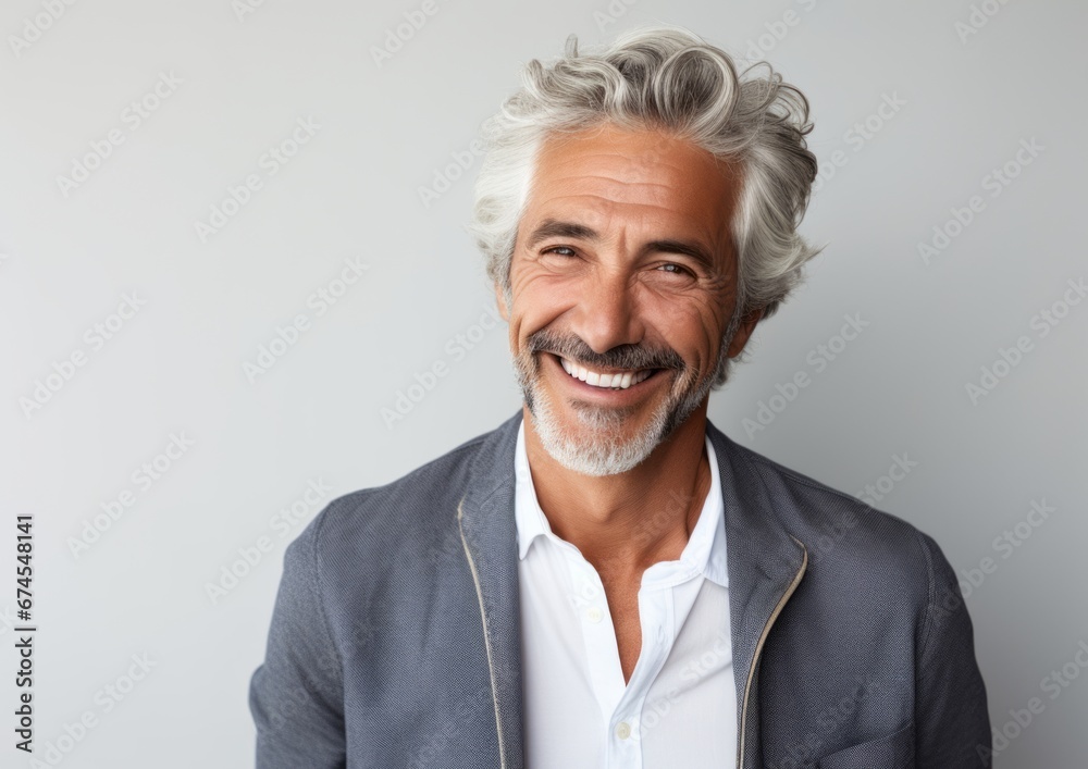 Portrait of mature man laughing, AI generated Portrait of mature man laughing, AI generated