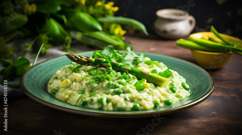 Green asparagus risotto