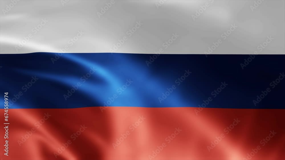 Russian flag is waving 3D animation. Russia flag waving in the wind. National flag of Russia. Flag seamless loop animation Russian flag is waving 3D animation. Russia flag waving in the wind. National flag of Russia. Flag seamless loop animation