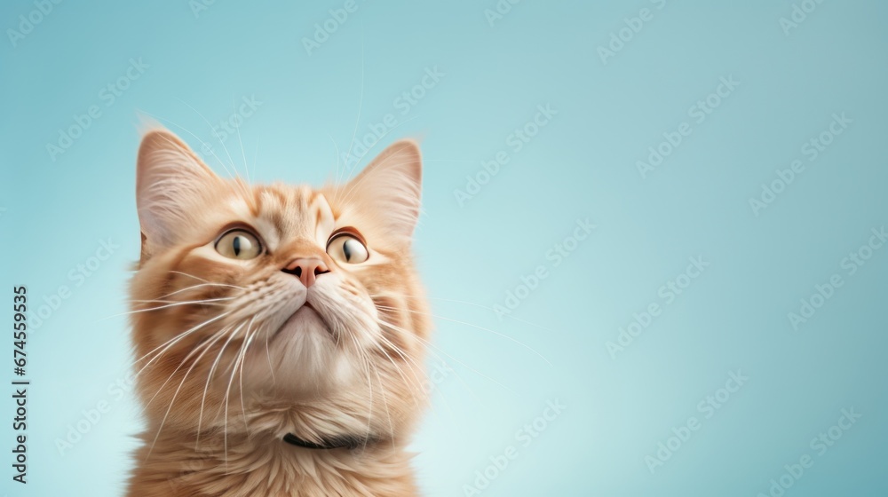 Obraz premium ginger kitten looks up