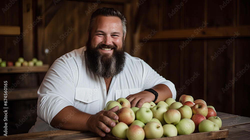 Fototapeta premium Obese man with a big smile