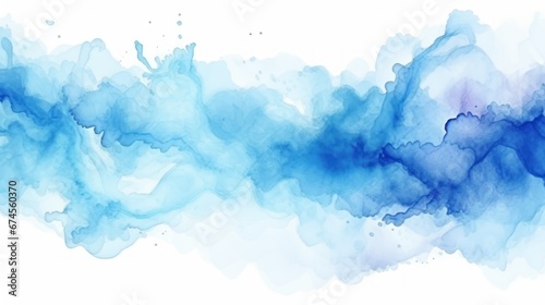 Abstract blue watercolor on white background