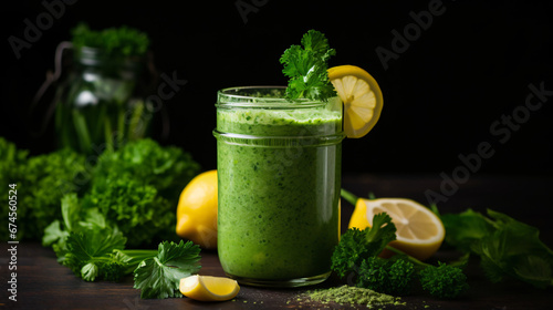 Green smoothie with parsley