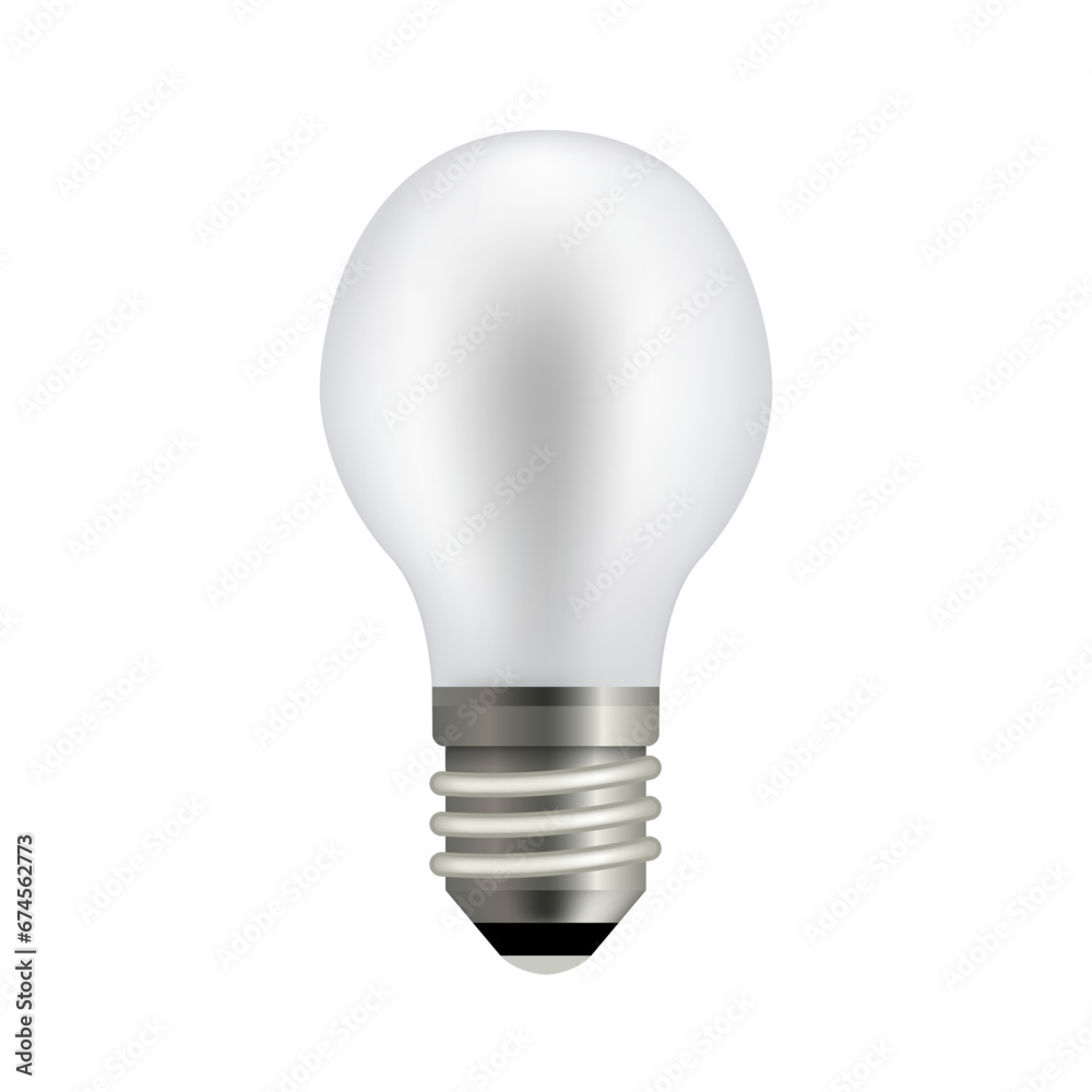 Light bulb without light. Realistic 3d object on a white background. Symbol of creativity and ideas. Vector illustration Light bulb without light. Realistic 3d object on a white background. Symbol of creativity and ideas. Vector illustration