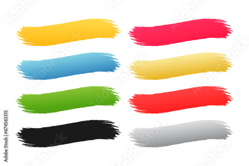 Set of vector brush strokes. Colorful vector watercolor brush strokes. Art creative modern abstract vector. Vector illustration