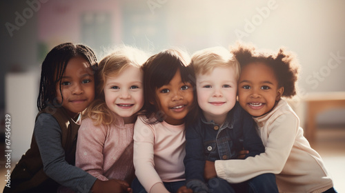 Group of multiethnic children. 