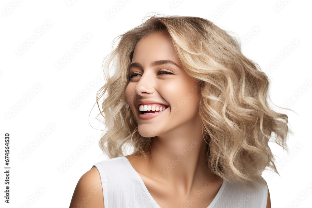 Studio portrait of a beautiful Nordic woman with clean healthy skin isolated on transparent png background. Studio portrait of a beautiful Nordic woman with clean healthy skin isolated on transparent png background.