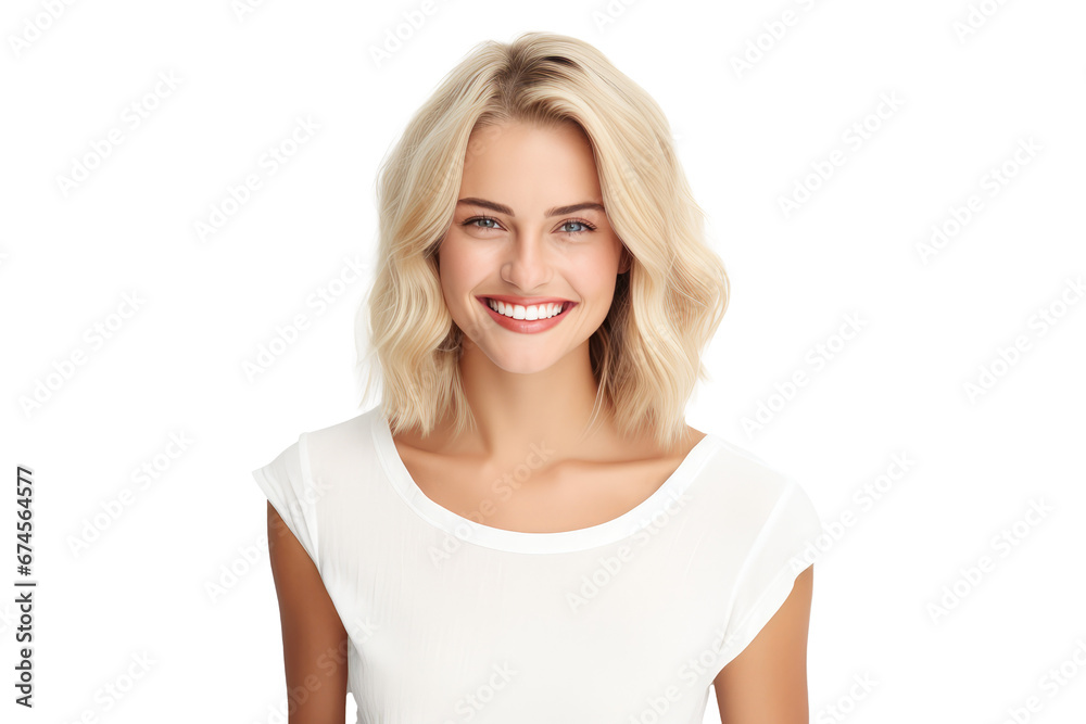 Studio portrait of a beautiful Nordic woman with clean healthy skin isolated on transparent png background. Studio portrait of a beautiful Nordic woman with clean healthy skin isolated on transparent png background.