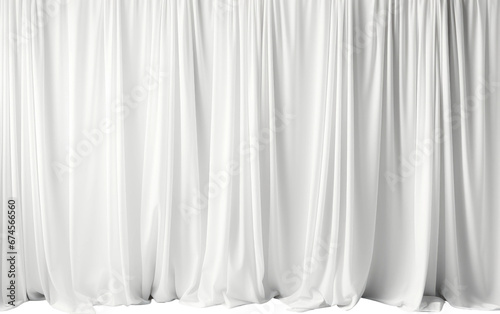 Stunning White Hanging Curtains Blinds Isolated on Transparent Background PNG.