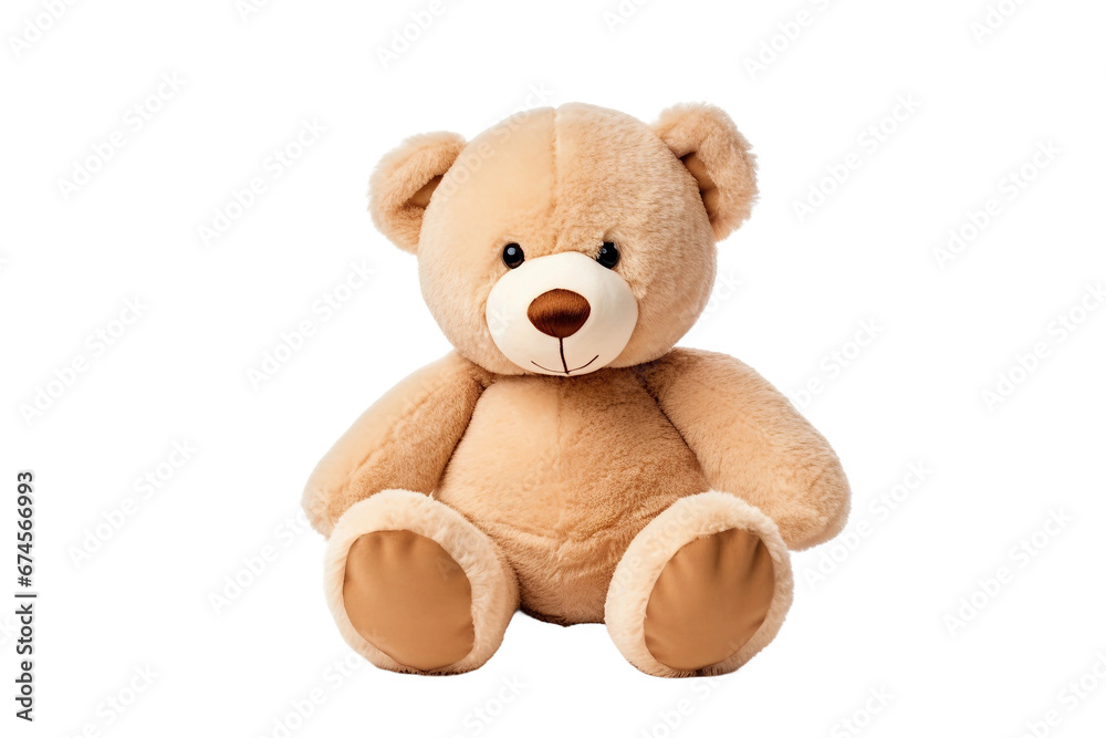 Adorable Plush Teddy Bear Baby Toy -on transparent background