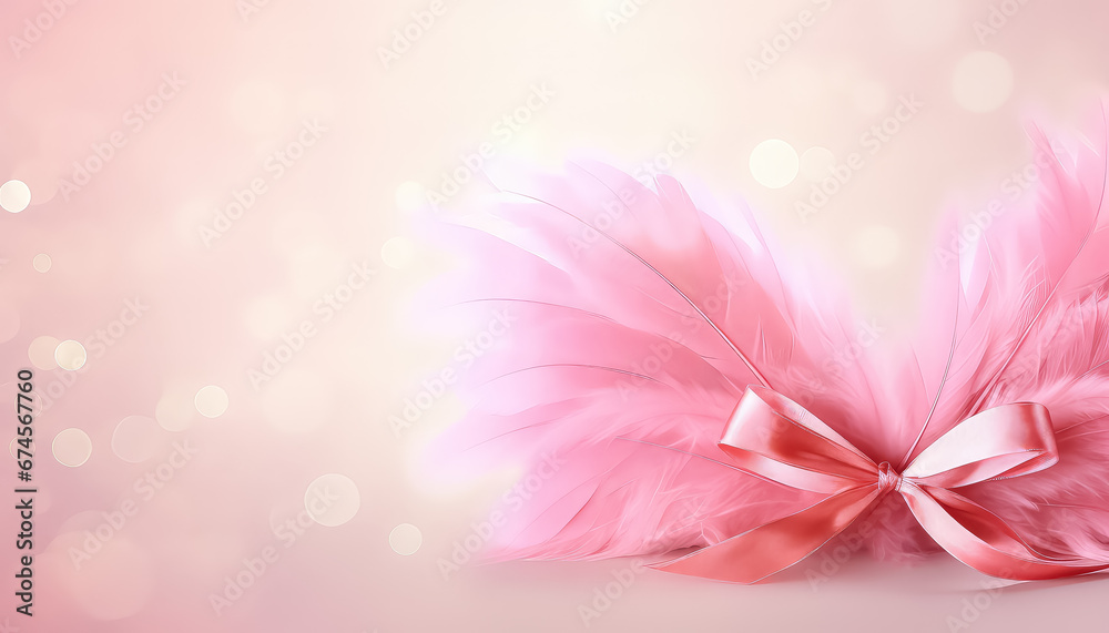 Pink feathers world cancer day concept