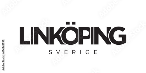 Linkoping in the Sweden emblem. The design features a geometric style, vector illustration with bold typography in a modern font. The graphic slogan lettering. photo