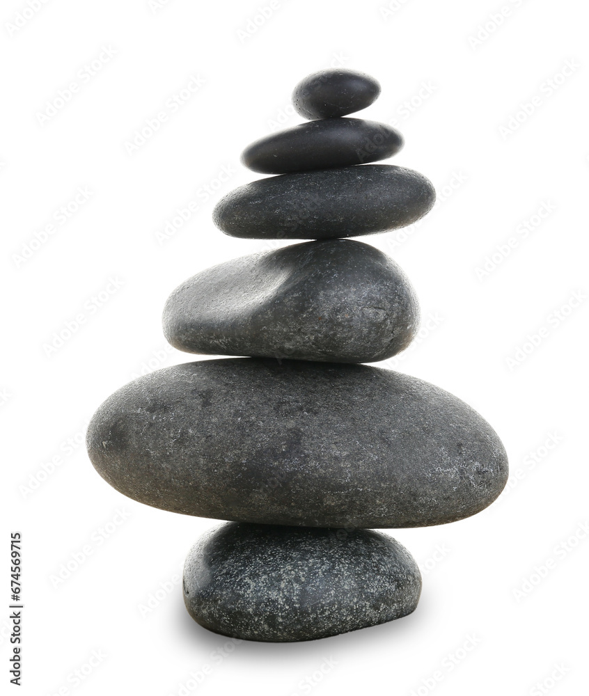 Stack of zen stones against white background. Zen concept Stack of zen stones against white background. Zen concept