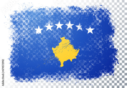 Vintage Flag Of Kosovo In Grunge Style photo