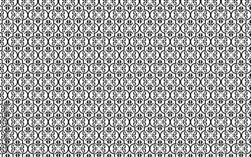 black and white pattern, decorative abtract arabia floral seamless pattern
