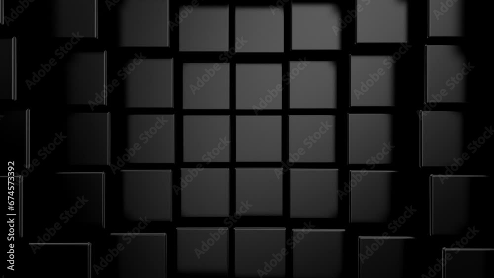 Background of Boxes. Abstract motion, loop, two color, 3d rendering, 4k resolution
Background of Boxes. Abstract motion, loop, two color, 3d rendering, 4k resolution