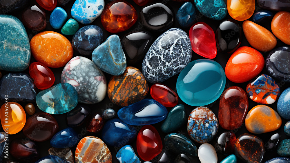 beautiful background with various gems.