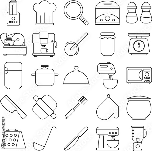 kitchenware icon set
