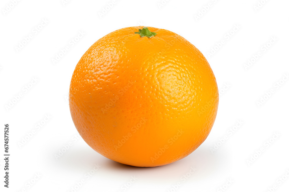 Orange on a white background close up Orange on a white background close up