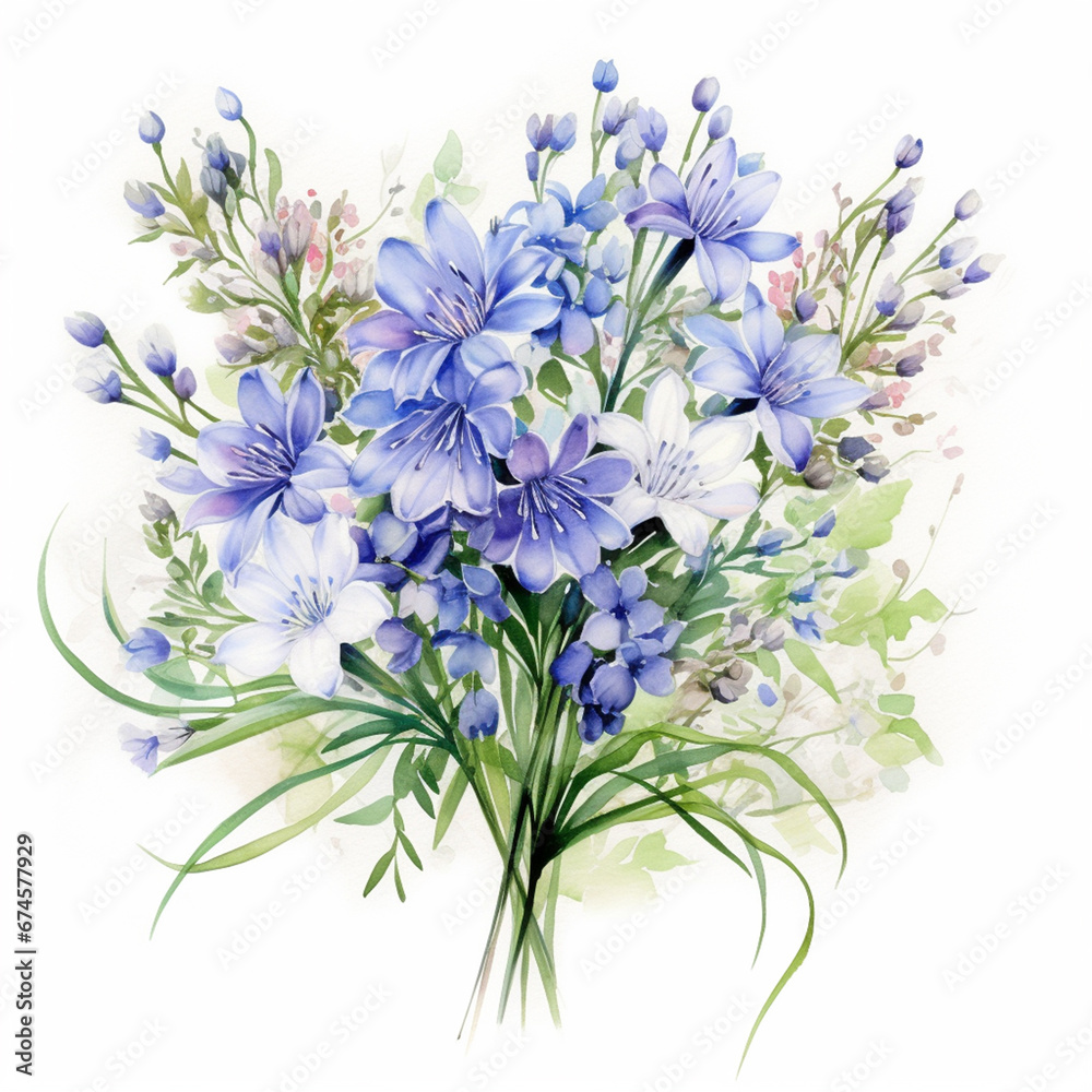 Fototapeta premium bouquet of blue flowers