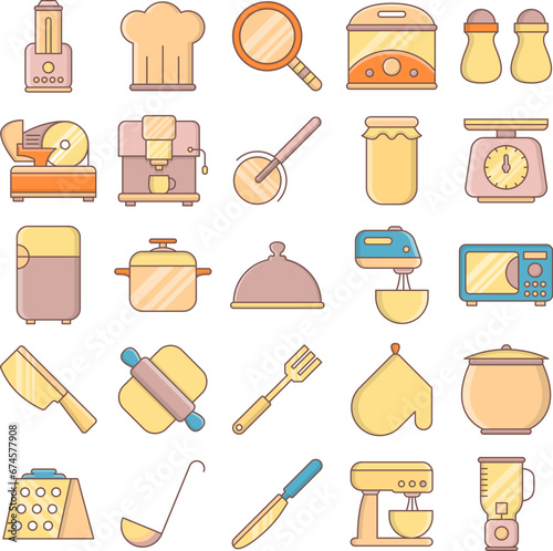 kitchenware icon set