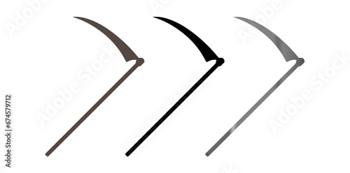 Ancient Metal Scythe Set For Website, Application, Printing Poster Design Etc.