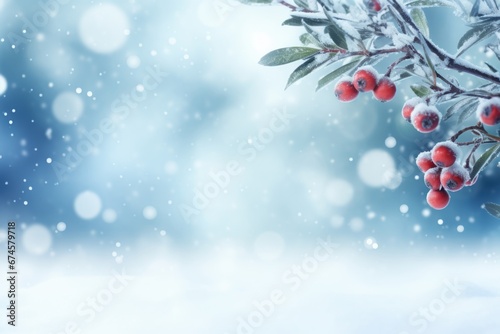 Freezing snowing forest winter background. Winter seasonal concept.