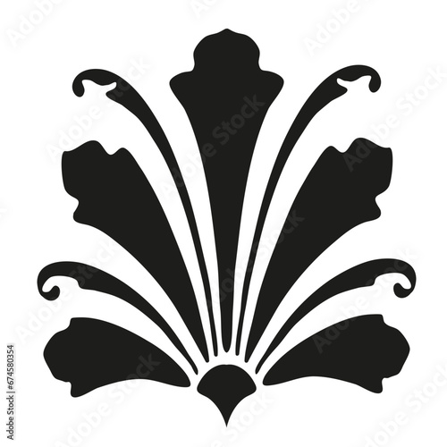 Palmette element symbol vector