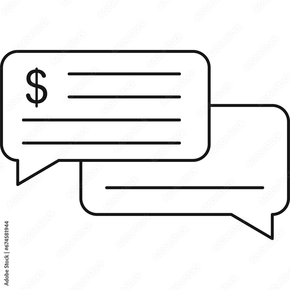 Business Conversation Icon Outline PNG Transparent Background