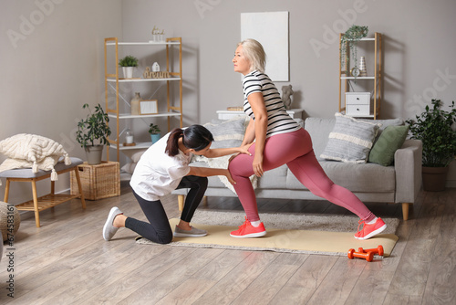 Mature woman training on ma...