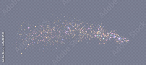 Bright Christmas glitter background design. Bokeh light effect of an explosion of flickering particles. Bright light dust png vector	
