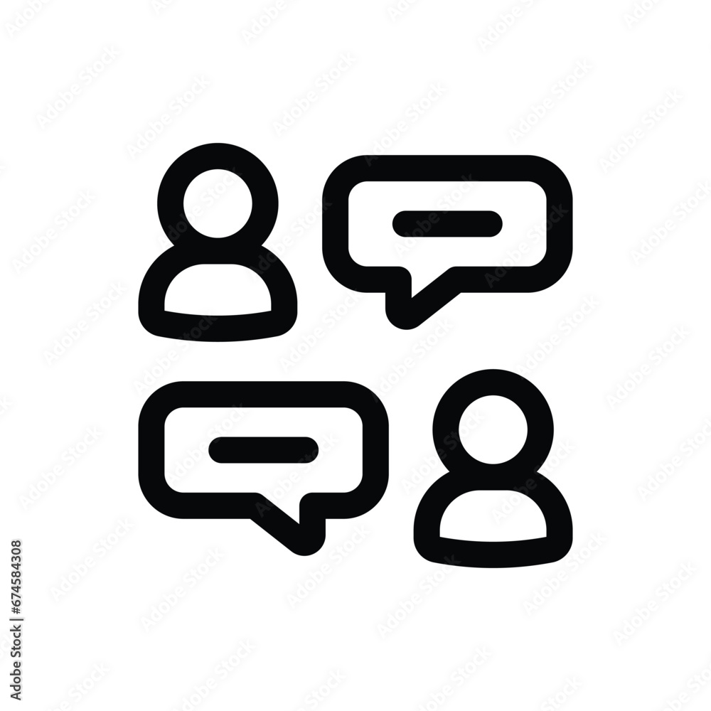 Conversation icon in trendy outline style isolated on white background. Conversation silhouette symbol for your website design, logo, app, UI. Vector illustration, EPS10. Conversation icon in trendy outline style isolated on white background. Conversation silhouette symbol for your website design, logo, app, UI. Vector illustration, EPS10.