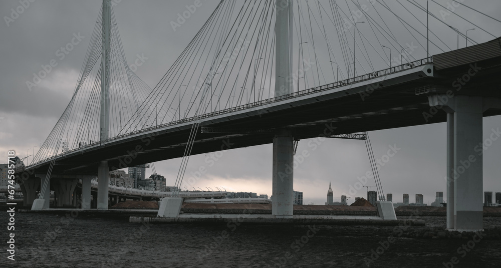 Naklejka premium Bridge over the river