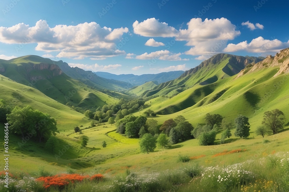 Obraz premium Lush Green Landscape