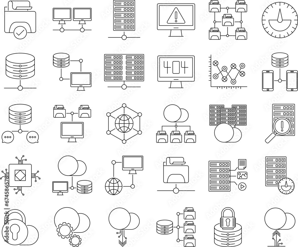 Network and hosting icon set Network and hosting icon set