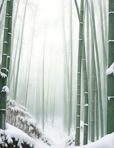 First Snow in the Bamboo Forest