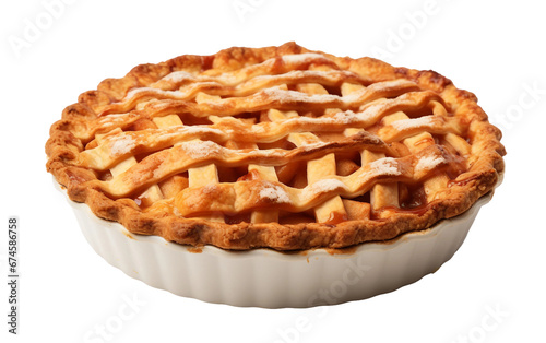 Delicious Apple Pie in 3D, on transparent background