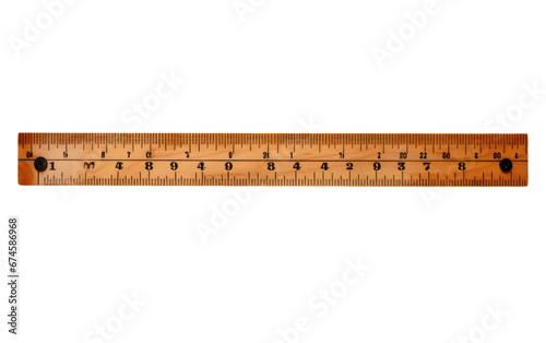 Beautiful Wooden Ruler Isolated On Transparent Background PNG.