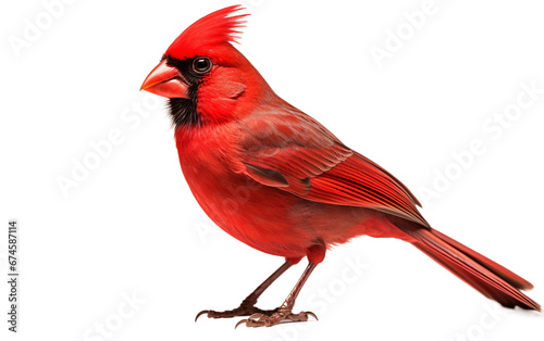 Crimson Cardinal Bird, on transparent background © Yasir